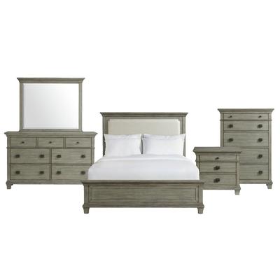 Clovis Queen Panel 5PC Bedroom Set in Grey - Picket House Furnishings CW300QB5PC