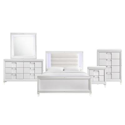 Charlotte Youth Full Platform 5PC Bedroom Set in White - Picket House Furnishings TN777F5PC