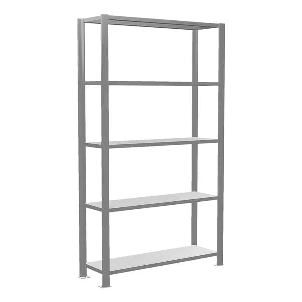 SCHULTE Lagertechnik Grundelement »Steckregal Multiplus 5 OH« einfache Tiefe mit Anschlagleiste grau