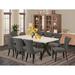 Red Barrel Studio® Tseytlin 9 - Piece Rubberwood Solid Wood Dining Set Wood/Upholstered in White/Black/Brown | Wayfair