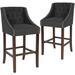 Flash Furniture Desaria 30" Bar Stool Wood/Upholstered in Black | 42 H x 20 W x 22 D in | Wayfair 2-CH-182020-T-30-BK-F-GG