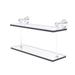 Charlton Home® Freyja Crystal Two Tiered Glass Wall Shelf Glass in Gray | 5.6 H x 16 W x 9.2 D in | Wayfair 735D75710E25425D80353A5422AAE1A5