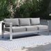 Etta Avenue™ Shore Sunbrella Fabric Aluminum Outdoor Patio Sofa Metal/Sunbrella® Fabric Included in Gray | 24.5 H x 76.5 W x 27.5 D in | Wayfair