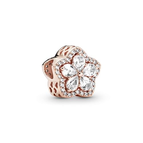 Pandora Timeless Sparkling Snowflake 14k rose gold-plated charm with clear cubic zirconia