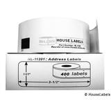 100 Rolls; 400 Labels per Roll of HouseLabels Compatible with Brother DK-1201 Address Labels (1-1/7 x 3-1/2 ; 29mm*90mm) -- BPA Free!