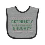 Inktastic Ugly Sweaters Definitely Naughty Boys or Girls Baby Bib