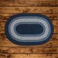 Colonial Mills 12 Navy Blue and Gray Braided Round Reversible Throw Rug