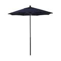 California Umbrella 7.5 ft. Complete Fiberglass Market Umbrella Pulley Open Black-Olefin-Navy Blue