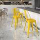 Flash Furniture Commercial Grade 24 High Yellow Metal Indoor-Outdoor Counter Height Stool with Removable Back