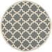 SAFAVIEH Courtyard Amanda Geometric Indoor/Outdoor Area Rug 4 x 4 Round Anthracite/Beige