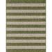 Unique Loom Distressed Stripe Indoor/Outdoor Striped Rug Green/Gray 9 x 12 Rectangle Striped Contemporary Perfect For Patio Deck Garage Entryway