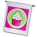 3dRose Cute Cupcake White Frosting with Sprinkles - Kawaii Cakes - Pink - Garden Flag 12 by 18-inch