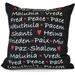 Simply Daisy Words of Peace Word Print Outdoor Pillow