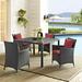 Modway Sojourn 4 Piece Outdoor Patio SunbrellaÂ® Dining Set in Canvas Red