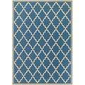 Couristan 3.75 x 5.4 Blue and Ivory Moroccan Rectangular Outdoor Area Throw Rug