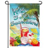 ANLEY [Double Sided] Premium Garden Flag It s 5 o Clock Somewhere Decorative Garden Flags - Weather Resistant & Double Stitched - 18 x 12.5 Inch