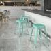 Emma + Oliver Commercial Grade 24 H Backless Mint Green Indoor-Outdoor Counter Height Stool