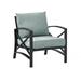 Crosley Furniture Kaplan Metal Patio Arm Chair in Oil Bronze and Mist Green