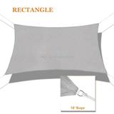 Sunshades Depot 10 x 16 Sun Shade Sail Rectangle Permeable Canopy Light Gray / Light Grey Custom Size Available Commercial Standard