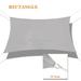 Sunshades Depot 10 x 16 Sun Shade Sail Rectangle Permeable Canopy Light Gray / Light Grey Custom Size Available Commercial Standard