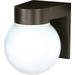 1 Light - 8 - Utility Wall Mount - With White Glass Globe