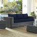 Modway Summon Outdoor Patio SunbrellaÂ® Sofa in Canvas Navy