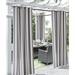 Outdoor Decor Coastal Stripe Grommet Curtain Panel Window Dressing 50 x 96 in Taupe