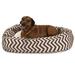 Majestic Pet Sherpa Chevron Bagel Pet Bed for Dogs Calming Dog Bed Washable Extra Large Chocolate