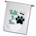 3dRose Funny Green Talk to the Paw Cool Siamese Cat Garden Flag 12 by 18-Inch