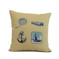 Simply Daisy 18 x 18 Sea Tools Geometric Print Outdoor Pillow Yellow