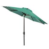 Safavieh Athens 9 Market Crank Striped Patio Umbrella Dk Green/White