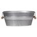 Headwind 14 Galvanized Basin Tub - Oval with White Wash Design Handles and Drain Holes