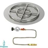 American Fireglass 24 in. Round Stainless Steel Flat Pan with Match Light Kit - Propane