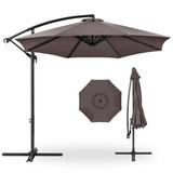 Best Choice Products 10ft Offset Hanging Outdoor Market Patio Umbrella w/ Easy Tilt Adjustment - Deep Taupe