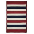 Colonial Mills 5 x 5 Red and Blue Handmade Square Striped Area Throw Rug