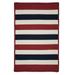 Colonial Mills 5 x 5 Red and Blue Handmade Square Striped Area Throw Rug