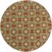 Sphinx Montego Area Rug 8323D Rust Circles Flowers 7 10 x 7 10 Round