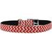 Mirage Pet Chevrons Nylon Dog Collar with classic buckle 3/4 Red Size 26