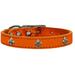 Mirage Pet Products Leather Fleur De Lis Dog Collar Orange XL/XXL