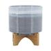 Sagebrook Home Ceramic 8 Planter On Stand Blue Fade Round Ceramic Contemporary 8 L X 8 W X 10 H Striped