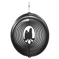 SWEN Products MALTESE Dog Circle Swirly Metal Wind Spinner