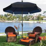 7.5 Hex Home Garden Umbrella 6 Rib Crank Champagne Bronze with Yellow Vinyl Coated Weave Canopy