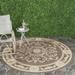 Safavieh Courtyard Cynthia Floral Indoor/Outdoor Indoor/Outdoor Area Rug 6 7 x 6 7 Round Chocolate/Natural