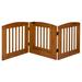 Camaflexi Ruffluv 3 Panel Expansion Pet Gate with Door - Medium - 24 H - Chestnut Finish-Color:Brown Finish:Chestnut Material:Solid Wood Style:Contemperary