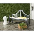 SAFAVIEH Outdoor Collection Azusa Bench Ash Grey/Beige