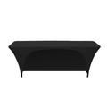 Your Chair Covers - Spandex 6 Ft x 18 Inches Open Back Rectangular Table Cover Black for Wedding Party Birthday Patio etc.