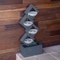 Alpine Corporation Calming Zen Four Tiered Wallfall Fountain 40 Inch Tall