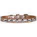 Mirage Pet 720-17 CPC14 Silver Spike & Clear Jewel Croc Dog Collar Copper - Size 14