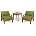 WholesaleTeak Outdoor Patio Grade-A Teak Wood 3 Piece Teak Sofa Chair Set -2 Lounge Chairs and 1 Side Table -Furniture only --Sack Collection #WMSSSK1