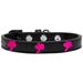 Mirage Pet 631-25 BK10 Pink Palm Tree Widget Dog Collar Black - Size 10